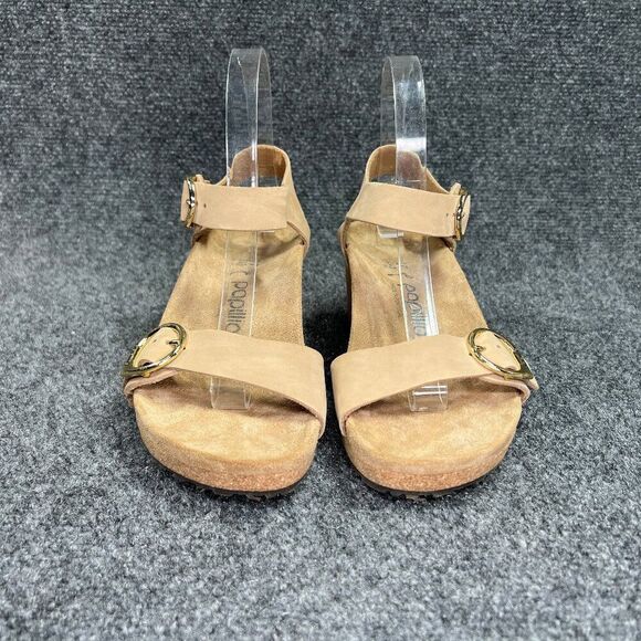 Papillio by Birkenstock Soley Wedge Sandals Women's 6.5N Tan Leather Buckle - Picture 2 of 13